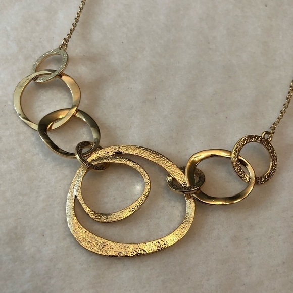 Chunky Statement Necklace 15” Costume Choker Circular Gold Yellow Party Fashion - Picture 5 of 7